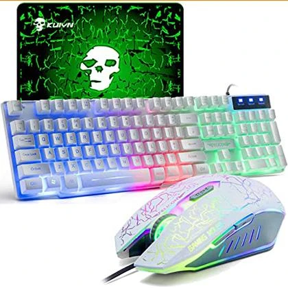 Mechanical Gaming Keyboard, Mouse and Mousepad Combo Set Rainbow-Color Backlight for Laptop Computer PC price in Pakistan