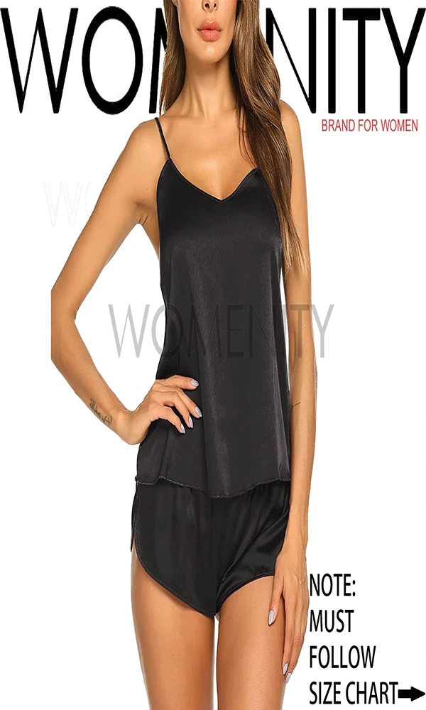 Womenity Short Silk Sexy Silky Pajama Set For Women price in Pakistan