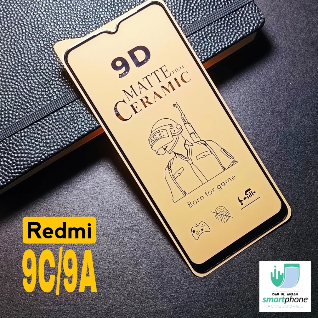 Xiaomi Redmi 9C  Redmi 9A Ceramic matte unbreakable antishock hybrid film 9D11D21D tempered sheet glass price in Pakistan