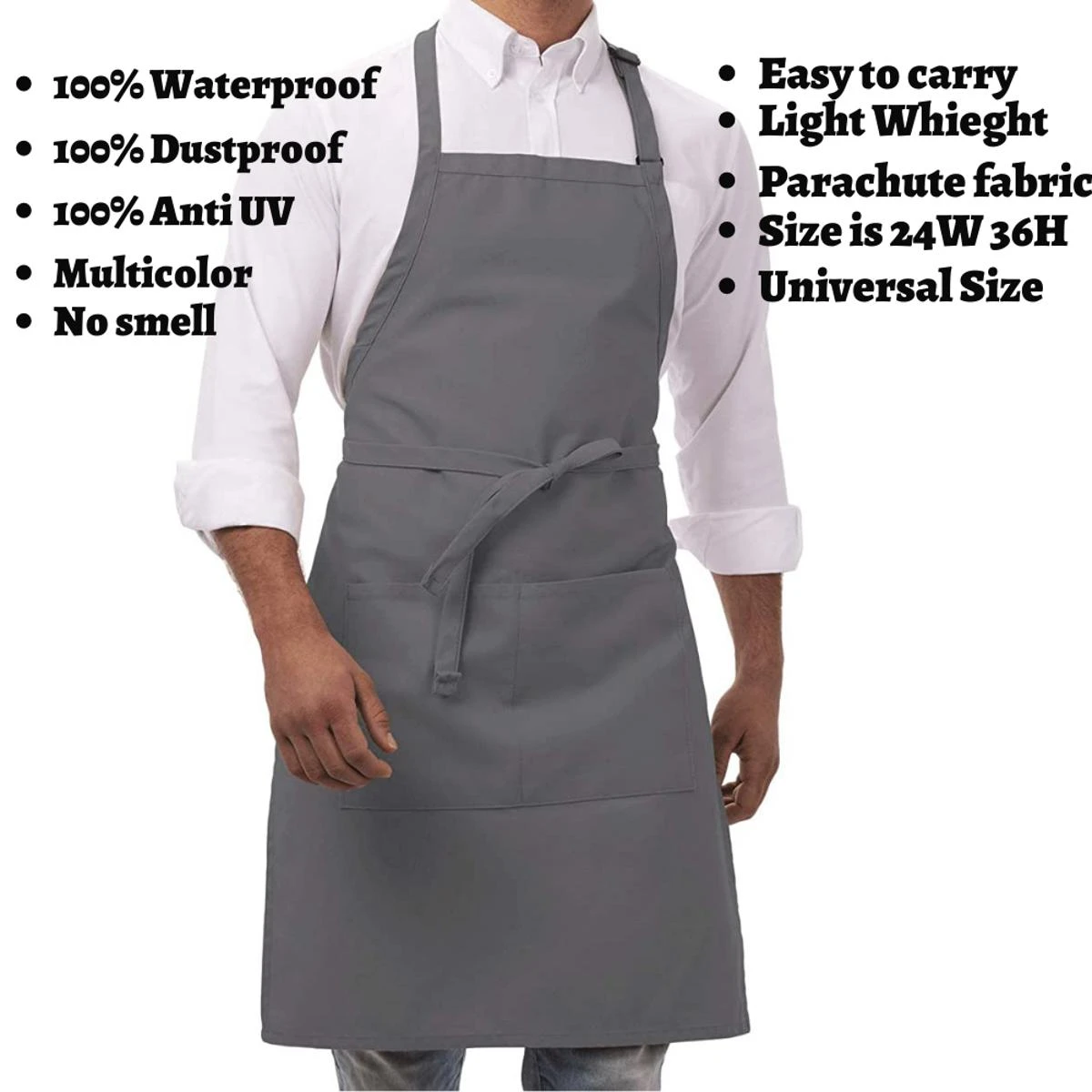 Pack Of 1 Apron For Kitchen Waterpoof With Cap Parachute Fabric price in Pakistan