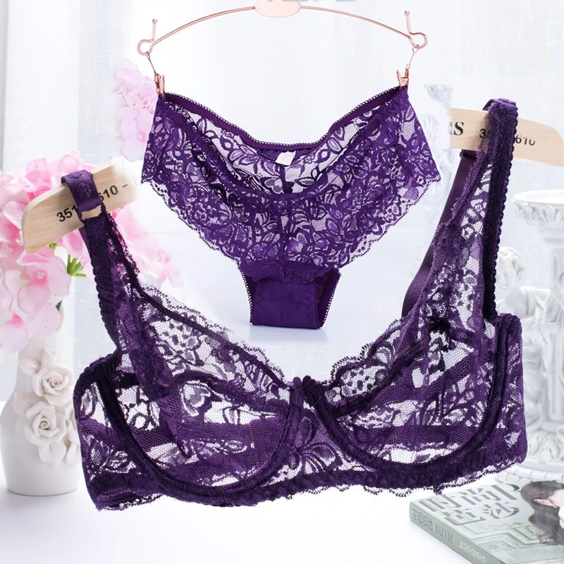 Bra Set Women Lingerie Set Underwire Ultra Thin Transparent price in Pakistan