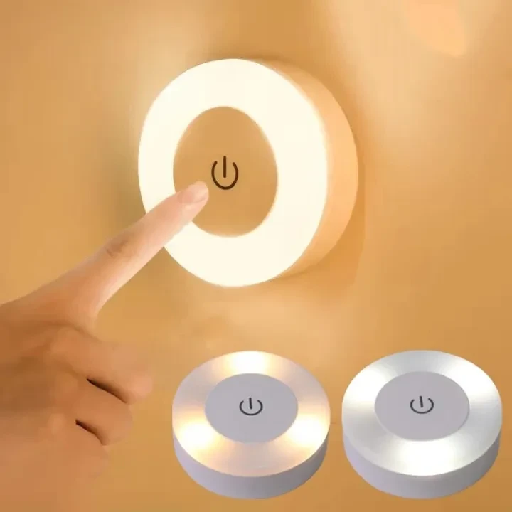 LED Touch Sensor Night Lights 3 Modes Magnetic Base Wall Light USB Rechargeable Round Portable Dimming Soft Light Night Lamp price in Pakistan