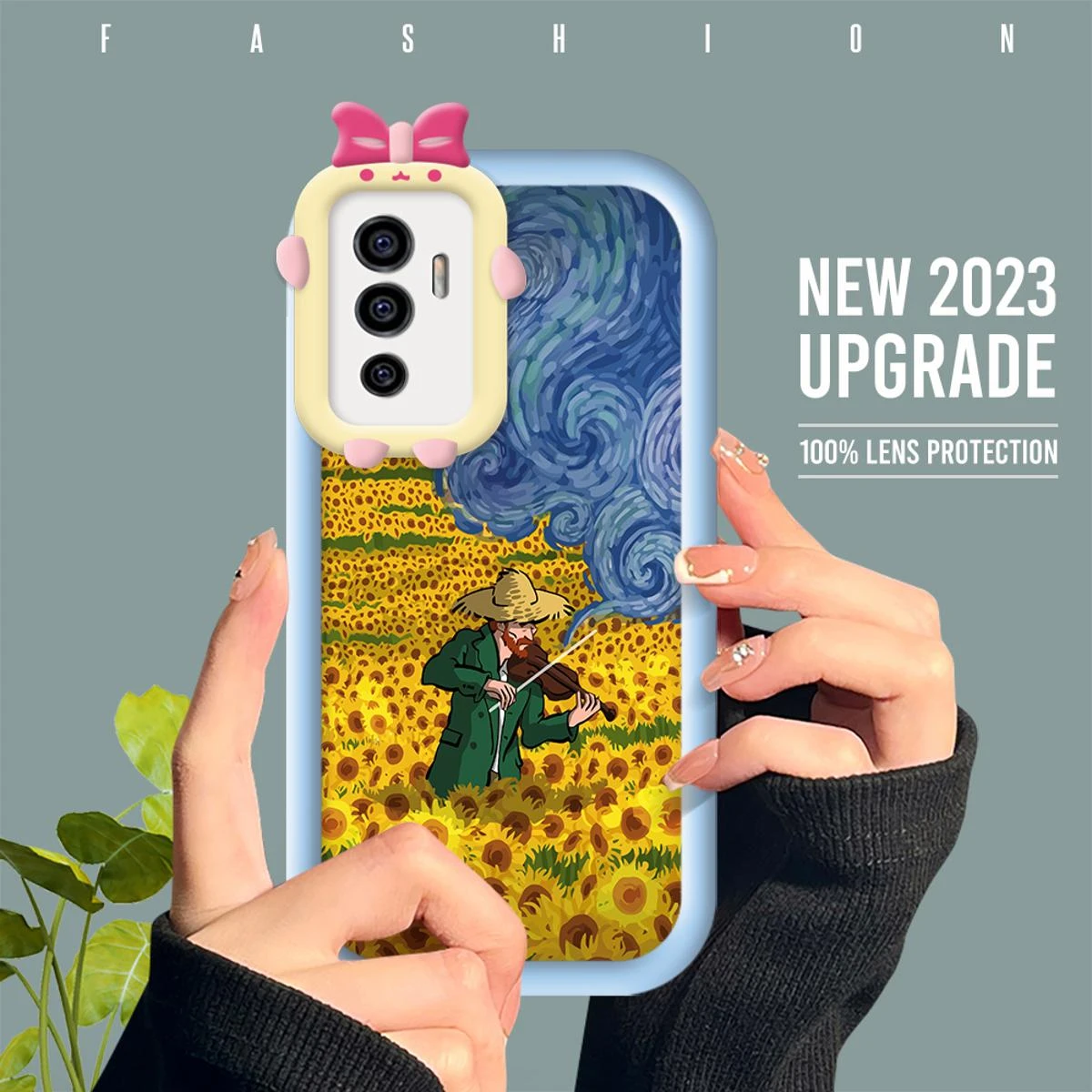 FELMYST Casing Case For Vivo V23E Fashion Urban Oil painting Van Gogh Case Soft price in Pakistan