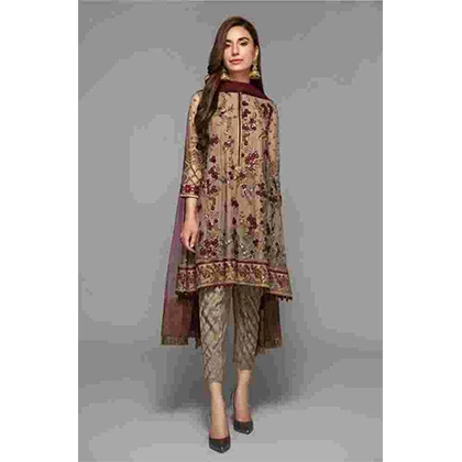 BAROQUE – 3PC Lawn With Heavy Embroidered Shirt And Embroidered Bamber Chiffon Dupatta -BFHA775 (B) price in Pakistan