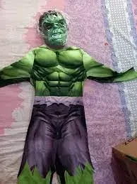 Padded Hulk costume for 5 to 6 years old kids with hard plastic mask  muscular costume  3D costume price in Pakistan