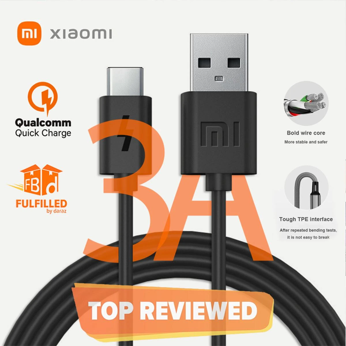 100% Original USB to Type C data & Charging Cable for All Android Phones Pure Copper price in Pakistan