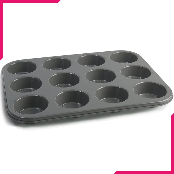 12 Cups Stainless Steel Non-stick Cupcake Baking Tray Muffin Pan price in Pakistan