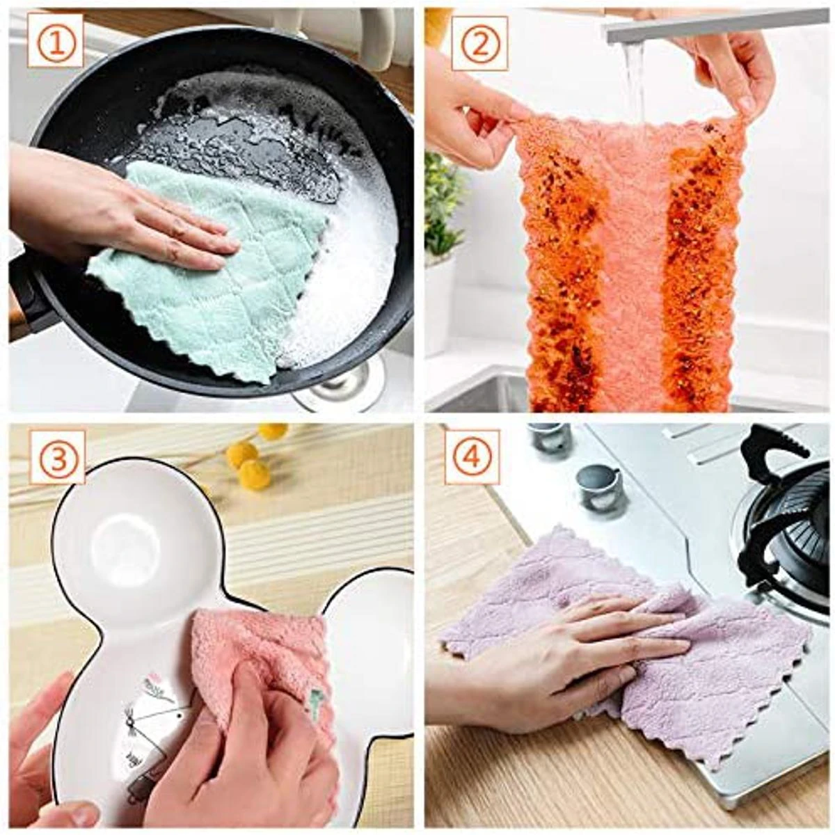 pack of 5pack of 10Microfiber Cleaning Cloth, Kitchen Towels price in Pakistan