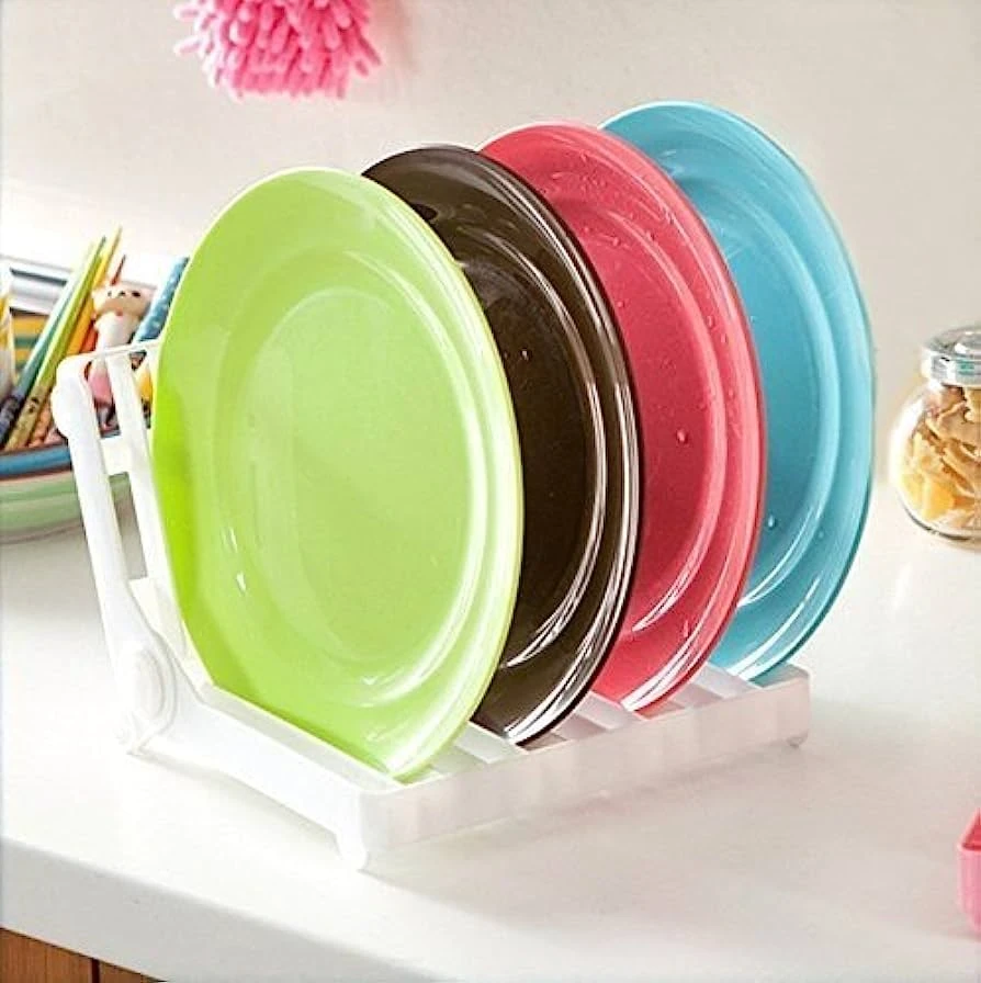 1Pc Plastic Folding Plate Holder Kitchen Dishrack/Dish price in Pakistan