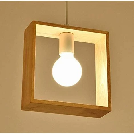 Wooden Hanging Lamp for Room – Square Shape Rustic Wood Ceiling Lights price in Pakistan