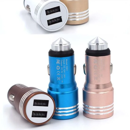Car Charger Dual Port Metal USB QC 5V2.1A Quick Car Charger Fast Charging Car Phone Charger price in Pakistan