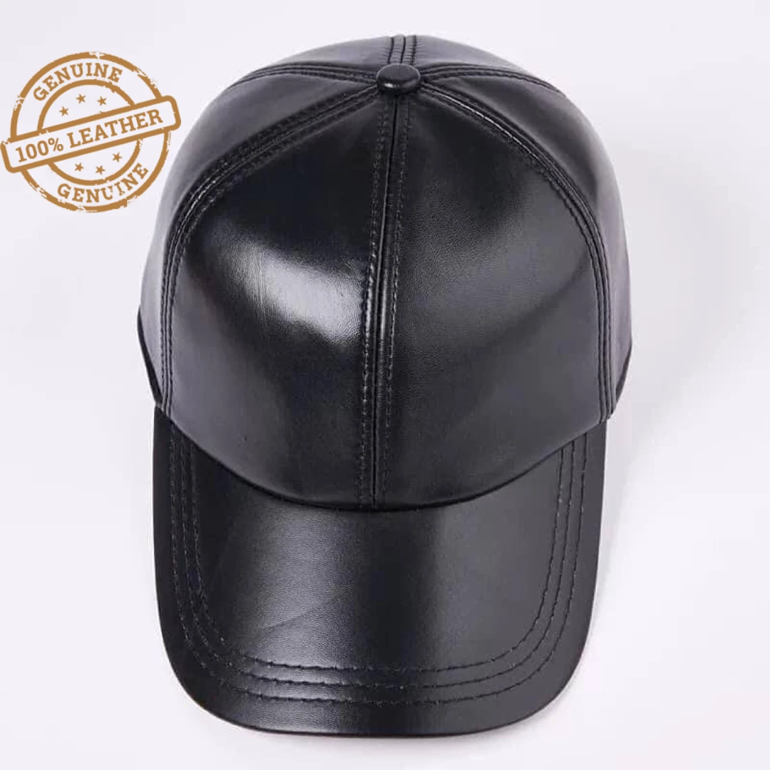 100% Original Sheep Leather Caps Black & Brown Baseball pure sheep leather cap Leather cap for men Leather caps for women Unisex price in Pakistan