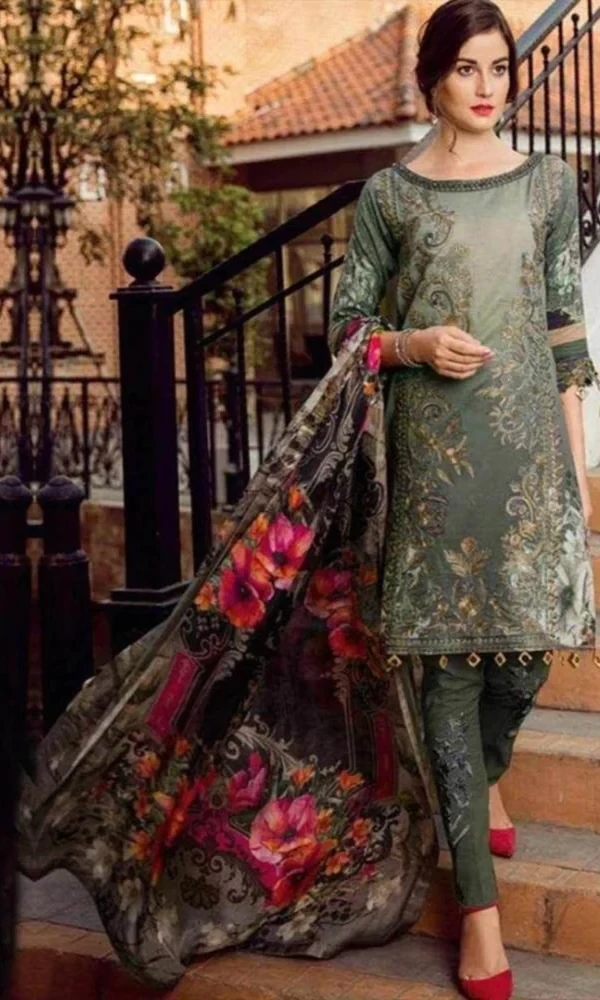 Iznik – 3PC Dhanak Front Panel Embroidered with Printed Dhanak Dupatta price in Pakistan