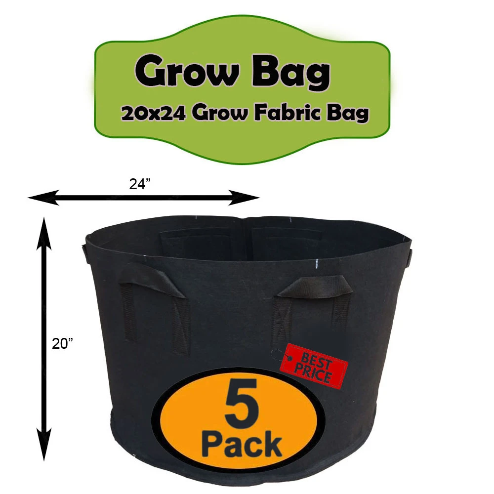 Pack Of 5 Grow Bag I 20 Gallon Grow Bag I 20 X 24 I For vegetables For kitchen gardening lovers ( FFZ) price in Pakistan