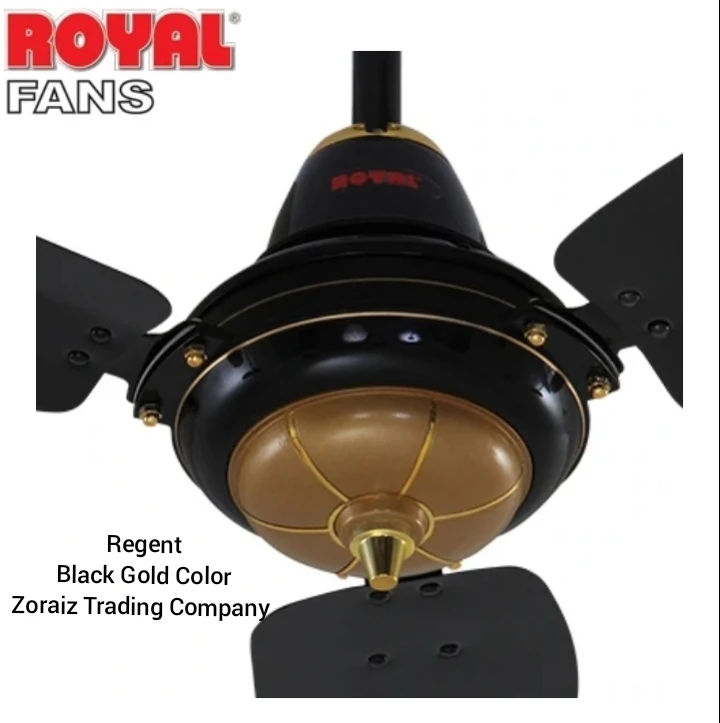Royal Fan Ceiling 56” Regent Model Black Golden Color Pure Copper Wire price in Pakistan