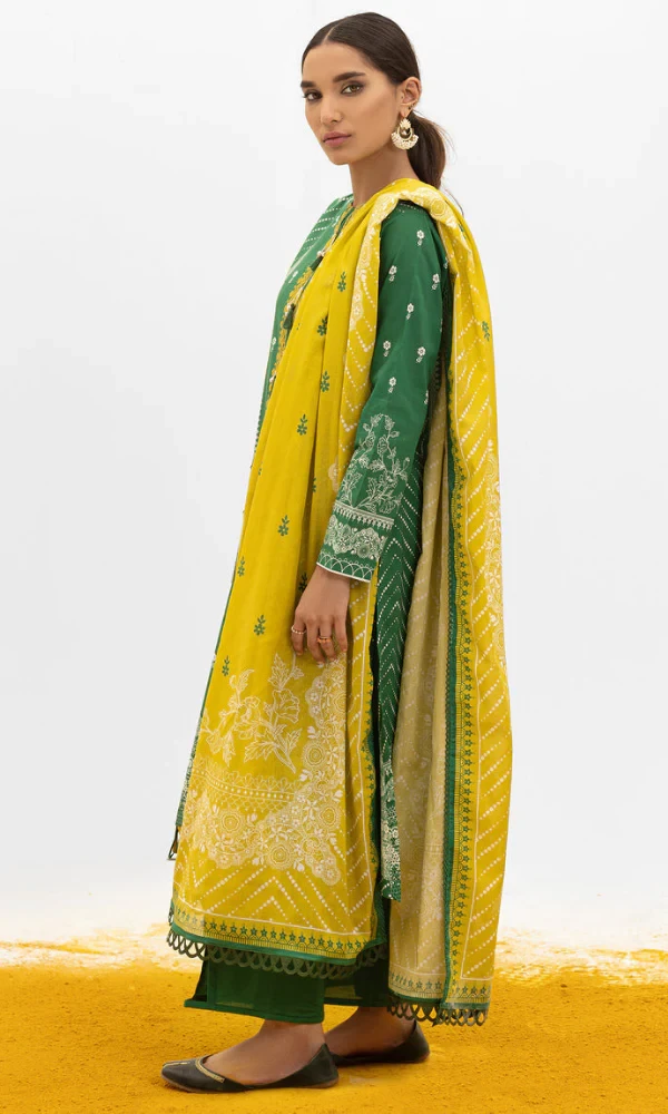 Charizma- 3PC Lawn Embroidered Printed Shirt with Printed Chiffon Dupatta price in Pakistan