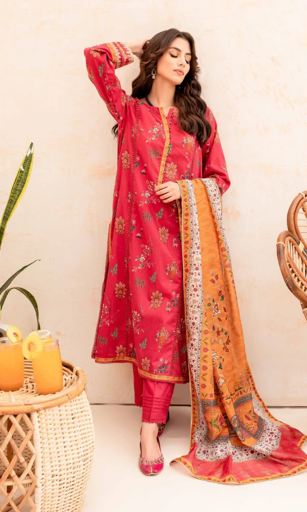 Batik – 3PC Khaddar Heavy Embroidered Shirt With Shawl price in Pakistan