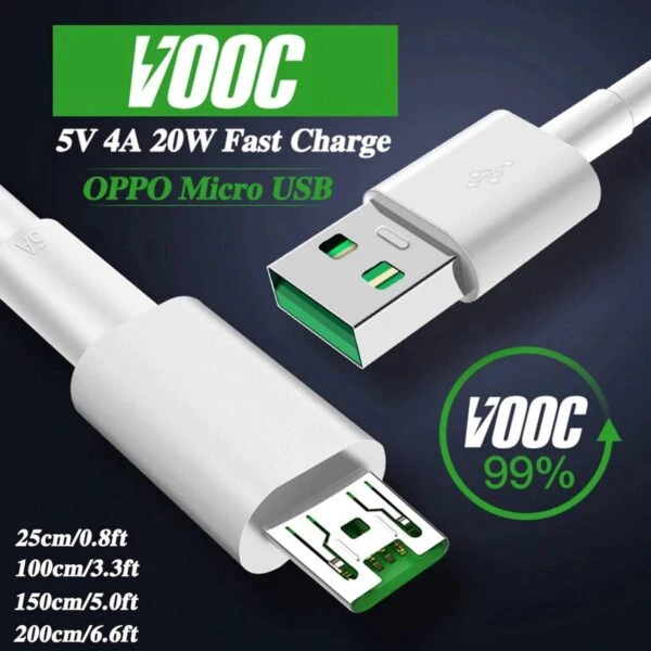 100% Original Super VOOC 5A 65W Micro USB Cable  Super Fast Charging Supported – Data Transfer Cable  Original Product price in Pakistan