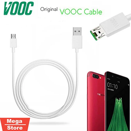 ORIGINAL VOOC 1 Meter Micro USB Fast Charging + Data Cable For Oppo – White price in Pakistan