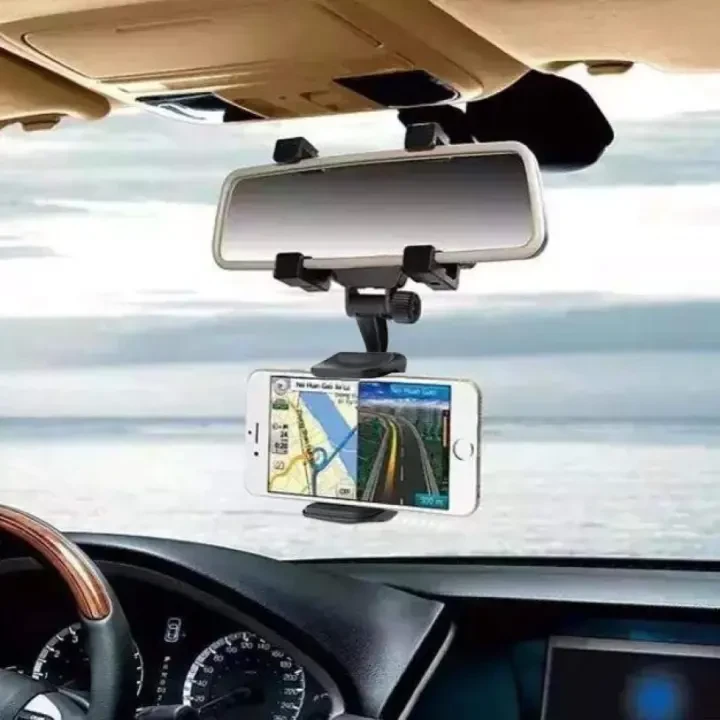 360 Adjustable Car Rearview Mirror Mount Mobile Holder Mobile Stand Car Mount price in Pakistan