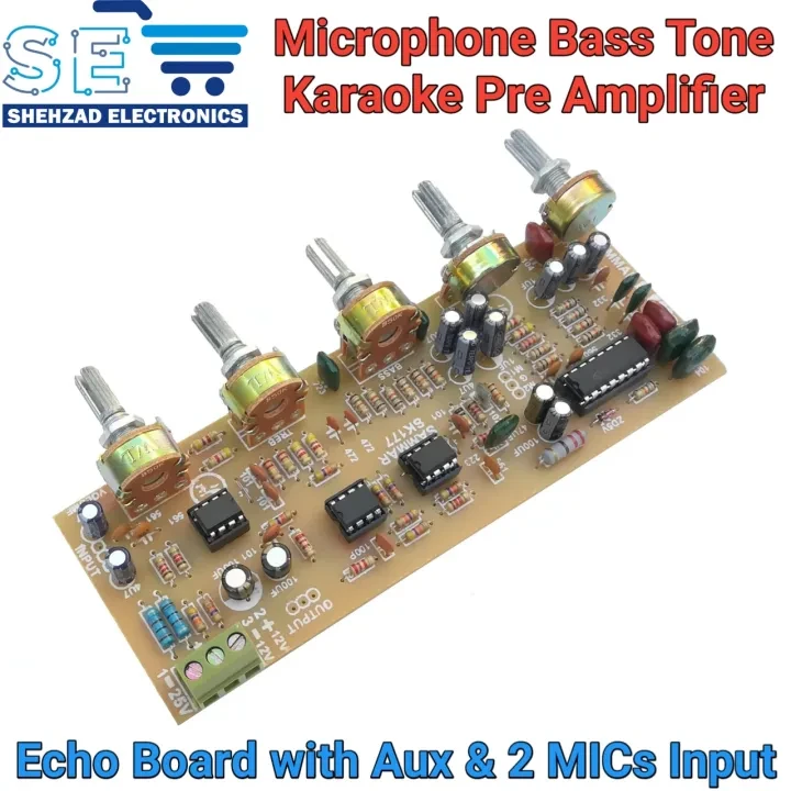 PT2399 Echo Microphone Bass Tone Treble Pre Amplifier Board Karaoke Reverb Kit price in Pakistan