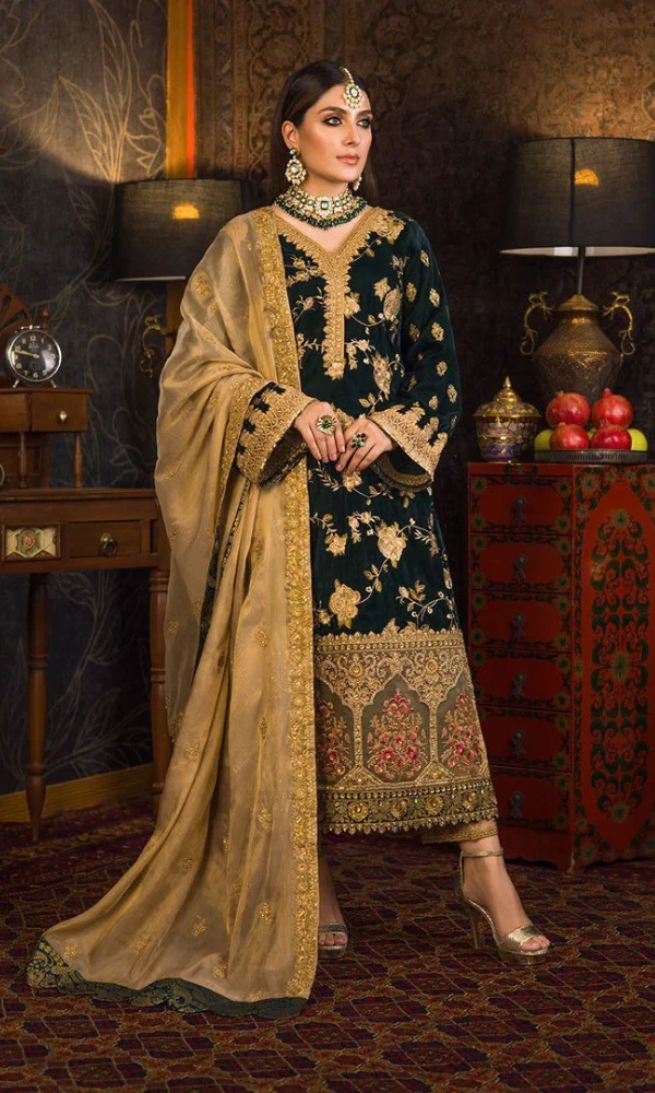 Velvet-3PC 5,000 Micro Embroidered Shirt With Organza (D) price in Pakistan