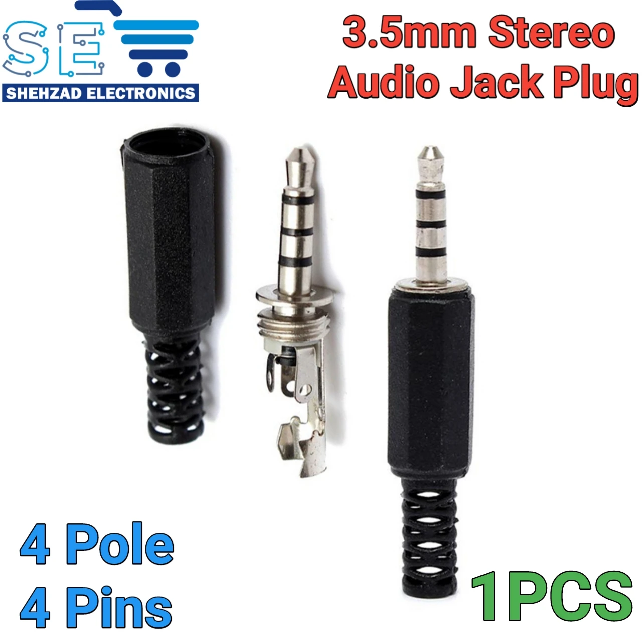 3.5mm Stereo Audio Jack Plug Headphone Male Female Connector price in Pakistan