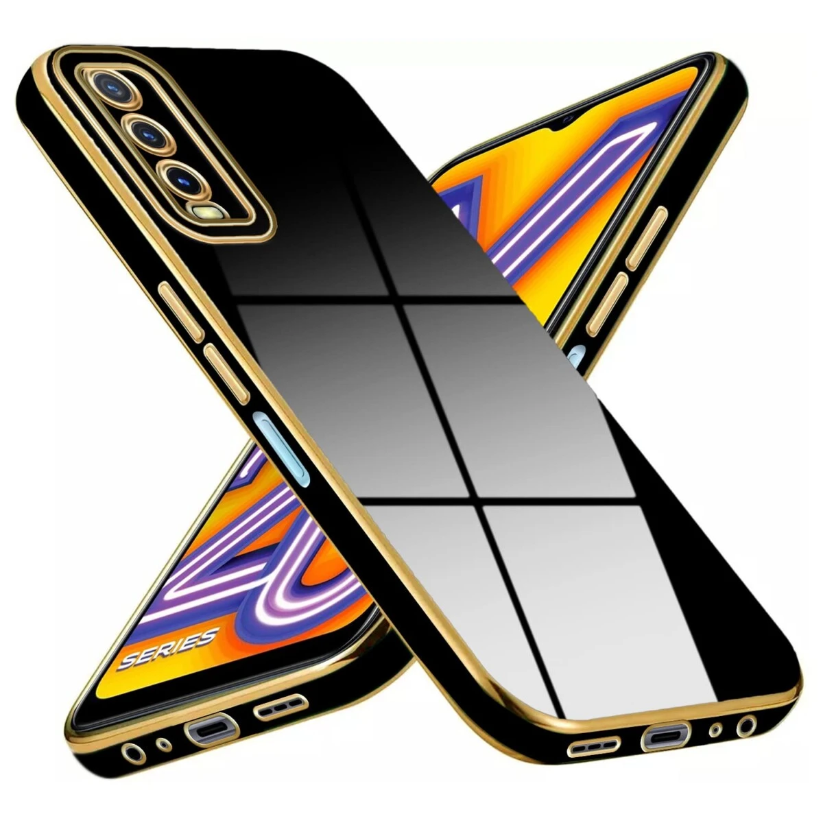 For Vivo Y20 Y20 2021 Y12s Y12s G Back Cover/Case/Pouch/ Luxury 6D Plating Maple Leaf Shiny Bling Cases Soft Silicone Square Bumper Mobile Phone Case for Boy Girls price in Pakistan