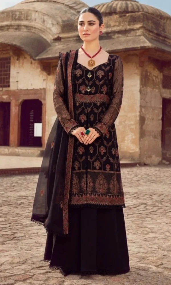 Bareeze -3PC Lawn Heavy Embroidered Shirt With Embroidered price in Pakistan