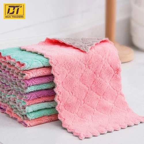 Microfiber(pack of 5 )Absorbent Double Layer Household price in Pakistan