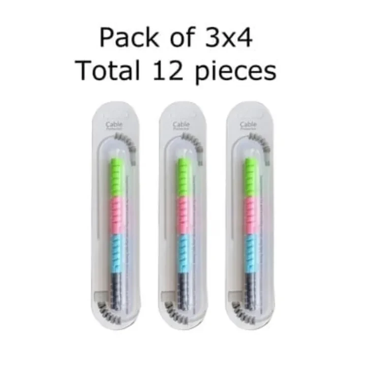 Silicon USB Cable Protector Charger Wire Saver 4 Pieces Covering Set Earphones Winder with Spiral Shape Clip for AndroidLaptopCharging Cords price in Pakistan