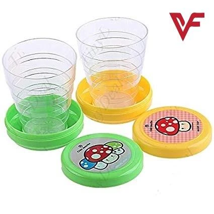 Pack of 2 Portable Folding Collapsible Magic Cup Plastic Outdoor Travel Retractable Folding Cup Collapsible Cup Drinking Cup price in Pakistan