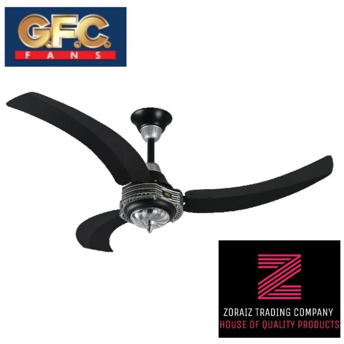 GFC Fan Ceiling 56”Dominant Model Black Silver Color Pure Copper Wire price in Pakistan