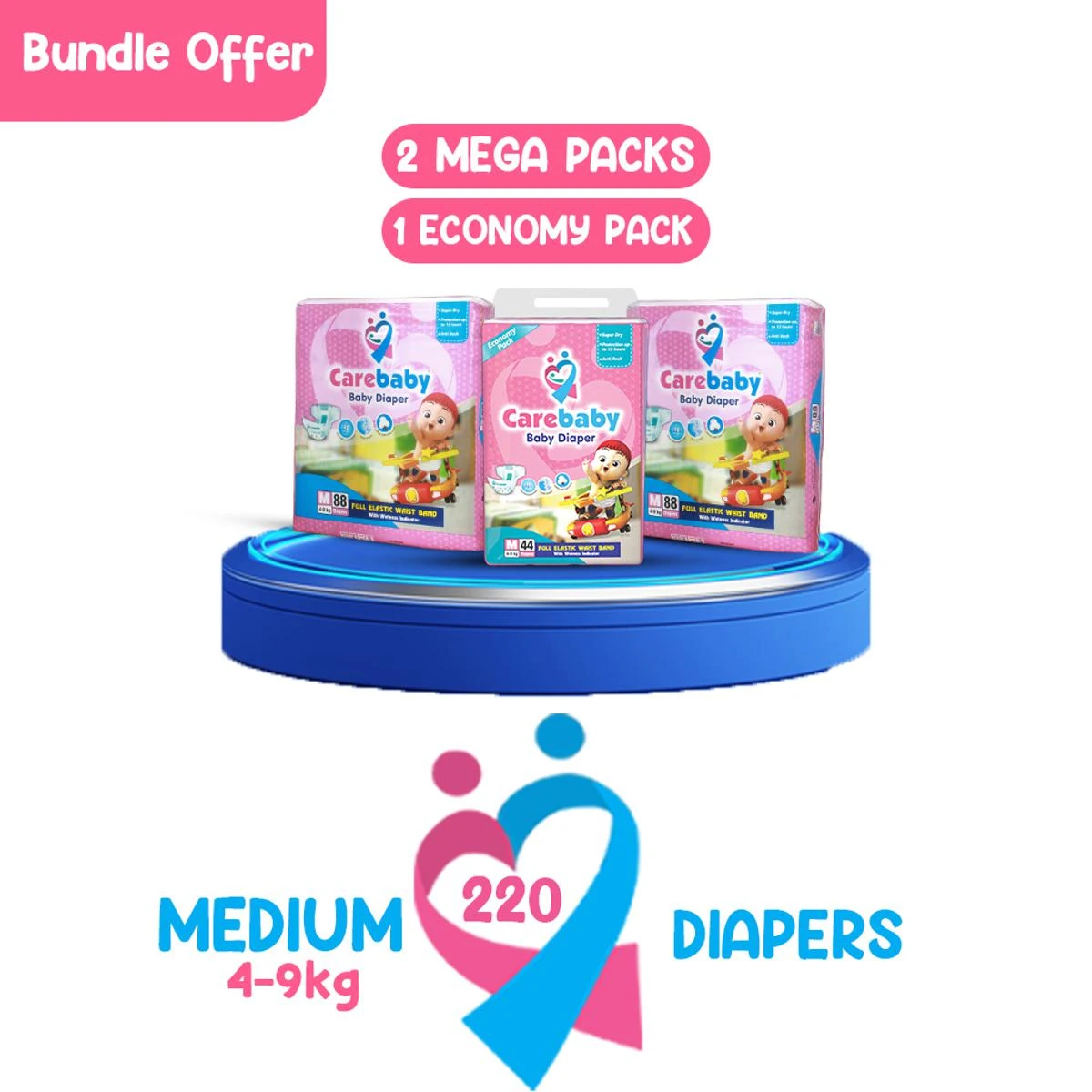 Carebaby Diapers (2 Mega Pack & 1 Economy Pack) price in Pakistan