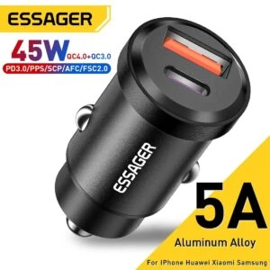 Essager 45W USB Car Charger QC 4.0 PD 3.0 SCP 5A USB Type C Fast Charging price in Pakistan