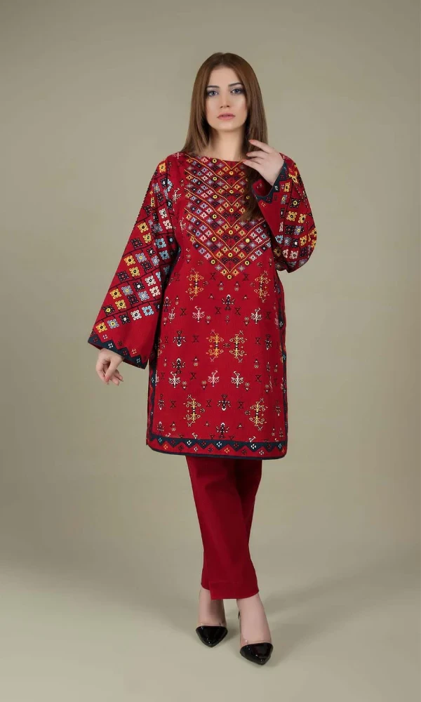 Kayseria – 2PC Lawn Embroidered Shirt With Dyed Trouser price in Pakistan
