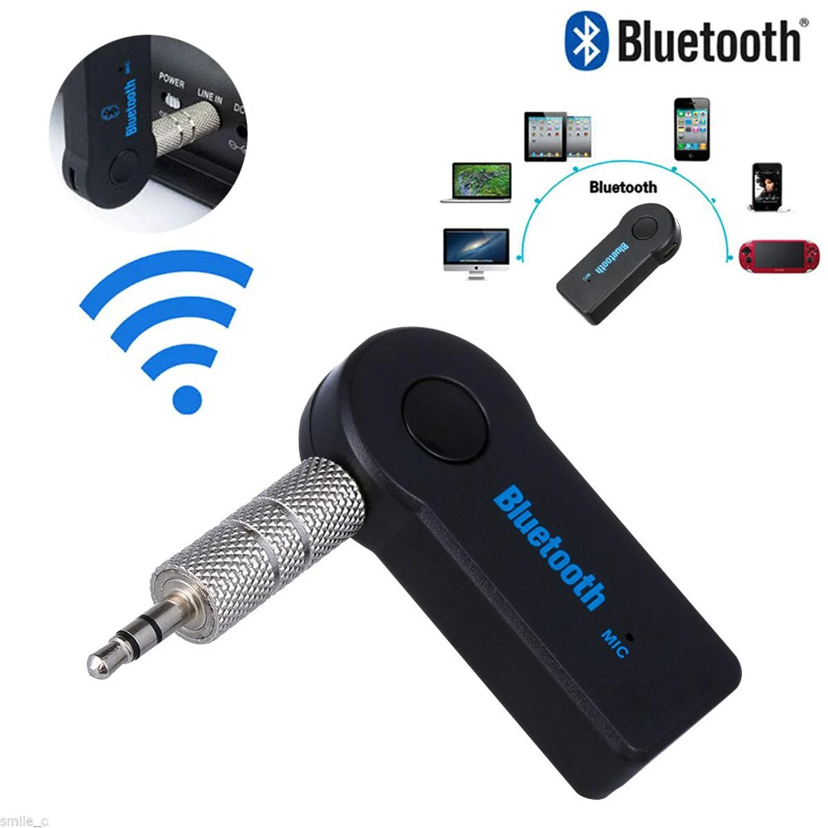 Car Wireless Bluetooth Receiver Adapter 3.5Mm Aux Audio Stereo Music Home Hands Free Car Kit Device price in Pakistan