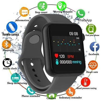 V6 Smart Watch Men Women Smart Wristband with Heart Rate Blood Pressure Sleep Monitor Message Reminder Time Display Sport Model price in Pakistan