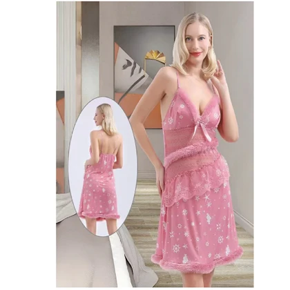 Baby Doll Lace Split Backless Mesh Embroidery Lingerie For Girls & Women price in Pakistan