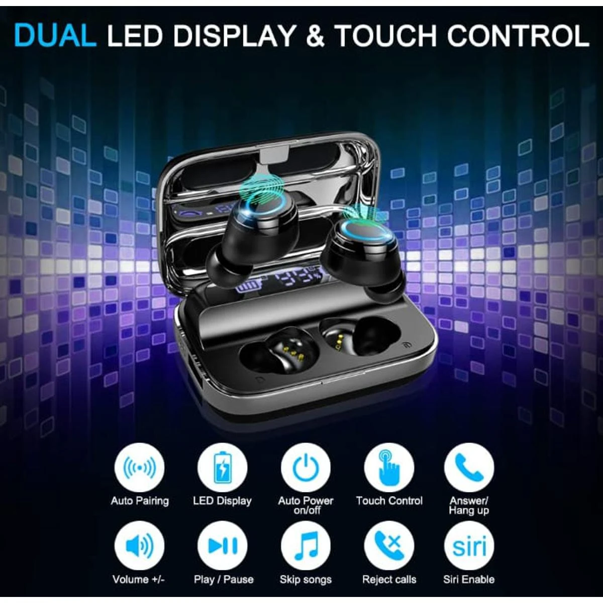 GEMS TRADERS M10 TWS Wireless Earbuds Touch, Bluetooth Earphones Headset with Microphone & Power Bank  Waterproof Sports price in Pakistan