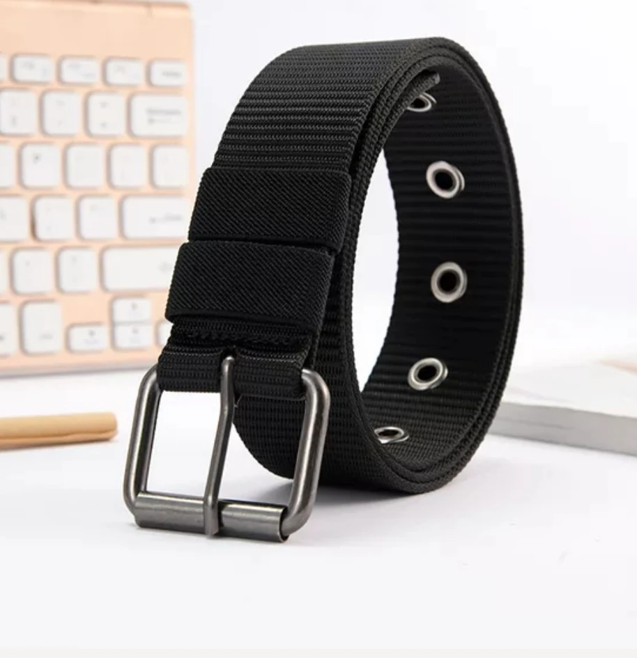 Men Breathable Imported Nylon Web Canvas Fabric Belt With Metal Pin Buckl price in Pakistan