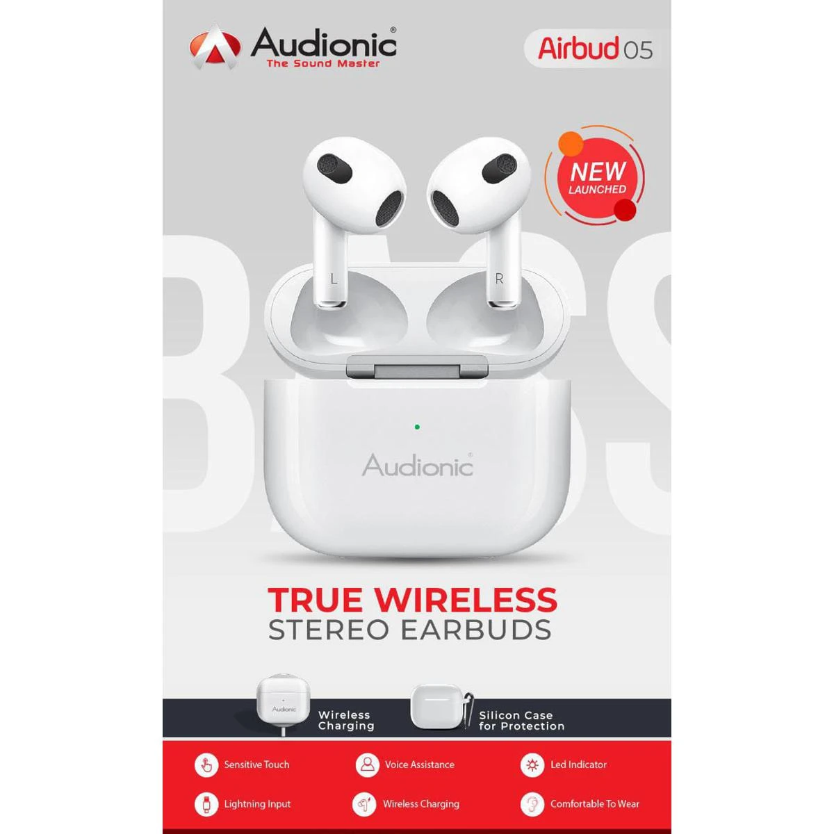 Latest Audionic Airbud 5 – Silicone Case – One Year Official Brand Warranty price in Pakistan