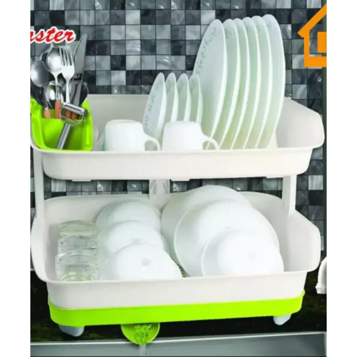 Double Layer Dish Rack with Water Drainer price in Pakistan