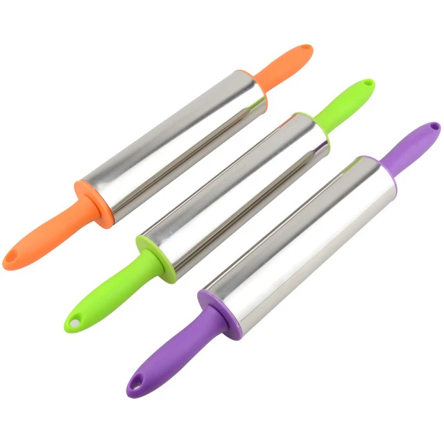 Stainless Steel Rolling Pins With Plastic Handle Smooth Non-Stick Dough Roller price in Pakistan