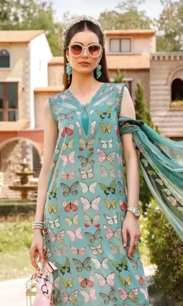Maria.B – 3PC Digital Embroidered Lawn Suit price in Pakistan