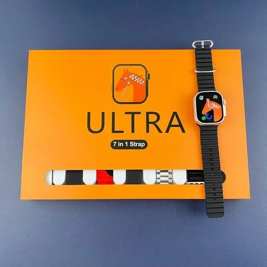 7 In 1 Ultra Smart Watch 2.1 Inch Full HD Screen Series 8 Wireless Charging 7 Straps Waterproof price in Pakistan
