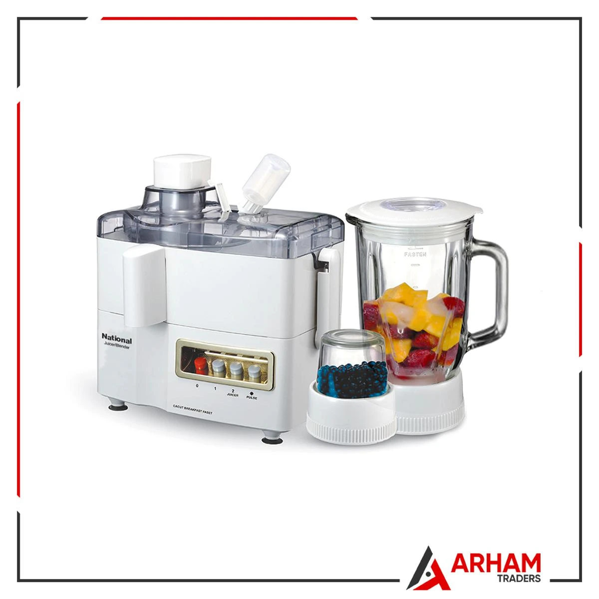 National Juicer Machine 3in1, Juicer-Blender-Grinder- Juicer Machine Vegetable and Fruit Juice Extractor – Power Juicer price in Pakistan