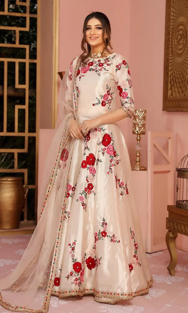 Agha Noor-3PC Embroidered Shirt with (D) price in Pakistan