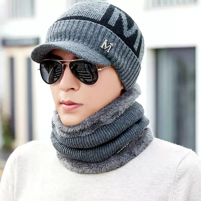 Stylish Fleece Cap and Scarf Set for Men price in Pakistan