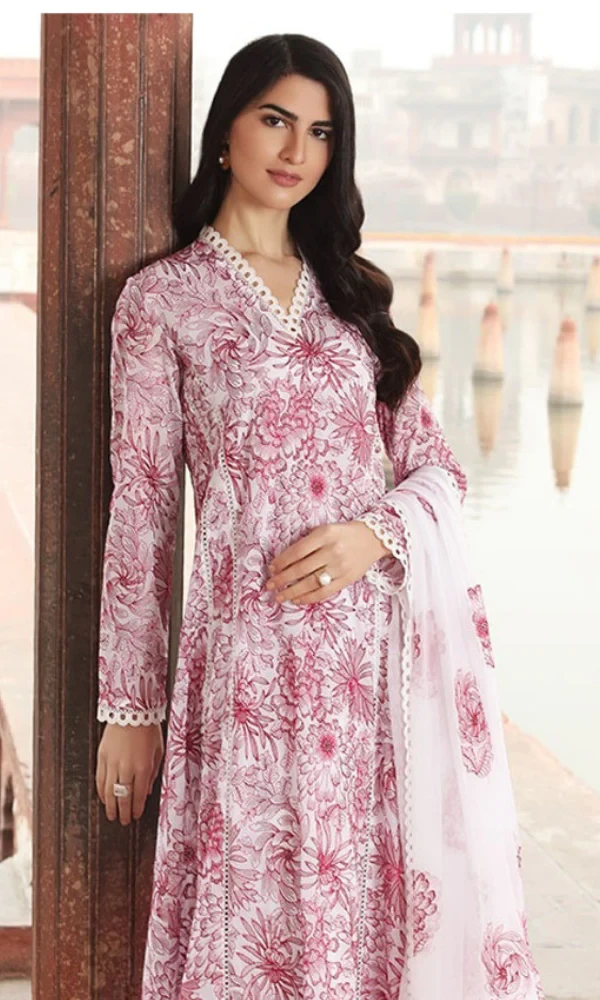 Bareeze – 3PC Linen Embroidered Shirt with Embroidered Bamber Dupatta price in Pakistan